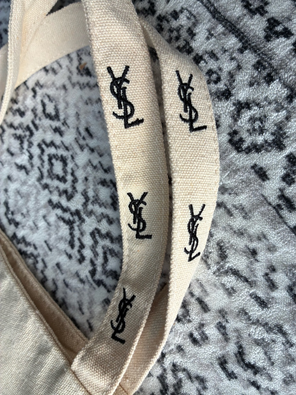 Yves Saint Laurent Cream Canvas Tote with Black YSL Logo - GWP - Picture 8 of 8